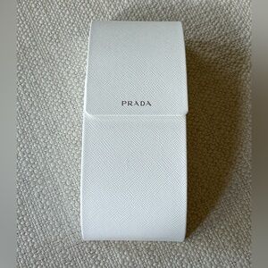 Prada Sunglass Case Textured White Accessory Empty